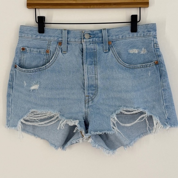 Levi's Pants - Levi's 501 Women's Cut-Off Denim Shorts Light Wash Button Fly Size 30
